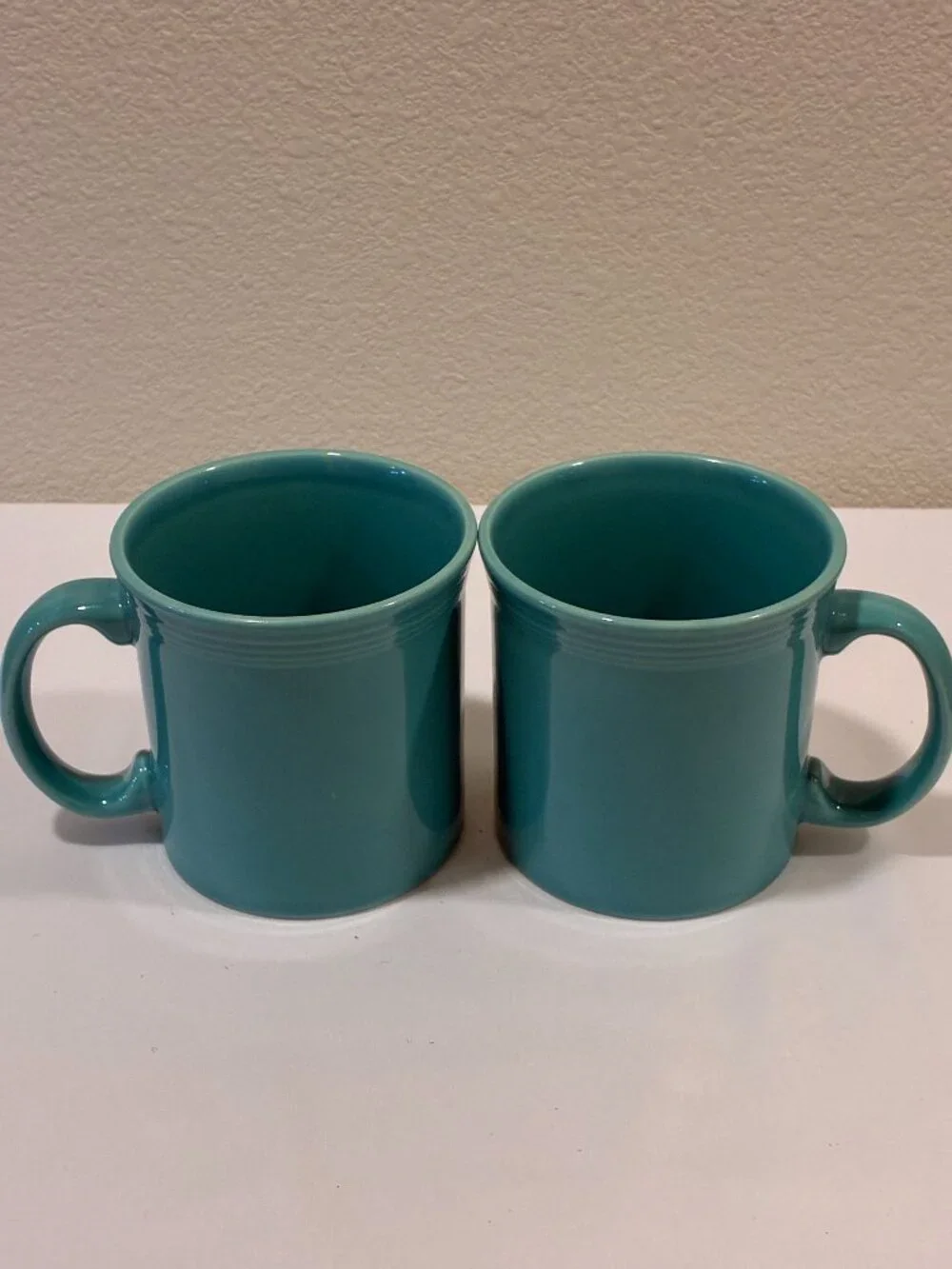 Fiestaware Java Coffee Mug Set of 2 Homer Laughlin China Turquoise 12 oz EUC
